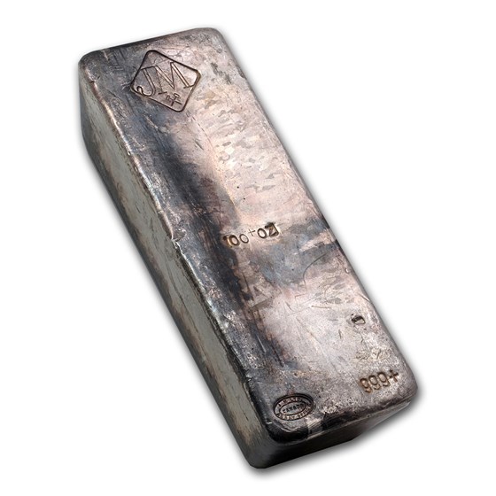 100 oz Silver Bar - Johnson Matthey (No Serial #/Canada) 100 oz Silver Bar - Johnson Matthey (No Serial #/Canada)